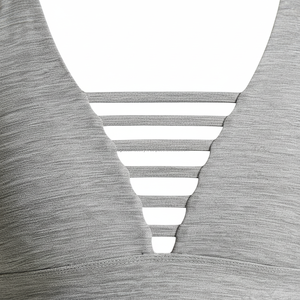 Top Deportivo con Tirantes Delanteros, Color Gris Jaspeado, para Yoga, Transpirable, Acolchado, Sin Mangas, para Mujer, de Alta Elasticidad, Ropa Deportiva Activa - Product Image 5