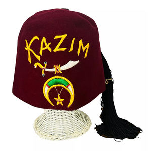 Fez maçonnique Shriner avec pompon, épée marron, strass, chapeau maçonnique, haute qualité, personnalisé, meilleure vente, vente chaude, fez - Product Image 1