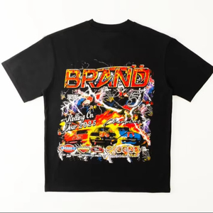 Usine personnalisée 100% coton coupe surdimensionnée à manches courtes t-shirt Vintage sunfaded lavé hommes sérigraphie graphique t-shirts - Product Image 1