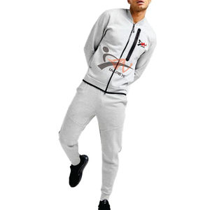 Chándal con cremallera para hombre con logotipo de impresión personalizado de alta calidad, chándal de material flexible de talla grande para invierno - Product Image 1