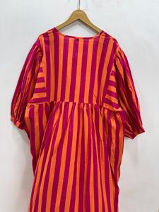 เดรสผ้าฝ้ายพิมพ์ลายลำลองสำหรับฤดูร้อน คุณภาพดี เป็นมิตรกับสิ่งแวดล้อม เอวธรรมชาติ แต่งพู่ เหมาะสำหรับงานเทศกาล งานกิจกรรม กึ่งทางการ และงานสังสรรค์ - Product Image 5