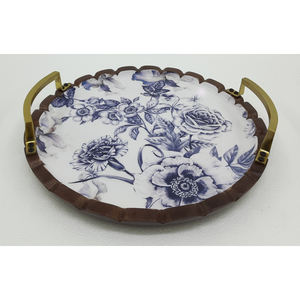 Bandeja para servir de la mejor forma de madera de alta calidad con acabado esmaltado para bodas y hoteles bandeja para servir comida hecha a mano a granel - Product Image 6