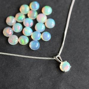 Pendentifs opale Offre Spéciale 925 argent Sterling bleu opale chaîne pendentifs colliers pour femmes cadeau véritable opale bijoux populaires - Product Image 4