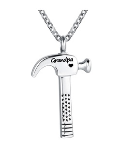 Abuelo martillo herramienta de construcción urna Collar para cenizas trabajador cremación recuerdo Memorial colgante joyería papá mamá tamaño personalizado - Product Image 2