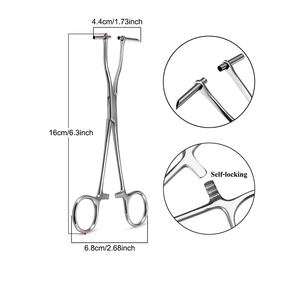 Pince à septum en gros avec tube de guidage fixe 6.3 pour nasal et piercing en acier inoxydable - Product Image 5