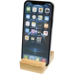 Support de téléphone en bambou Ebla, système de conférence élégant avec matériaux écologiques - Product Image 3