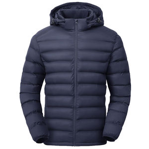 <b>Men's</b> Puffer Jacket <b>with</b> Detachable <b>Hood</b> Custom Lightweight Water Resistant Insulated windbreaker Winter Puffy <b>Coat</b> OEM - Product Image 1