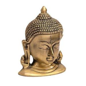 Sculpture de tête de Bouddha en laiton de haute qualité, style traditionnel fait à la main, pour la décoration de la maison, du bureau, du salon et pour offrir en cadeau - Product Image 5
