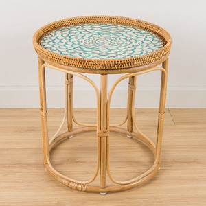 Table à thé décorative en rotin Tables basses en forme de cercle bon marché Mobilier d'intérieur fabriqué par de grands artisans - Product Image 2