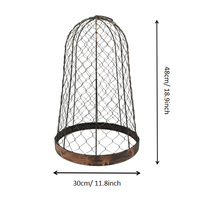 Cloche de jardin en métal ronde de 48 cm de hauteur, protecteur de plantes, dôme, cage en fil métallique pour fleurs et légumes