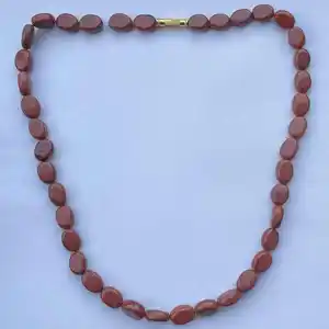天然红碧玉光滑椭圆形串珠宝石项链从制造商供应商处以批发价购买