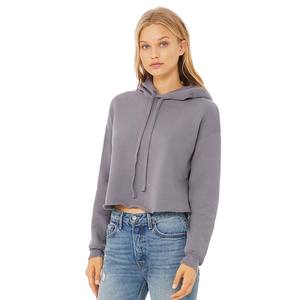 Sudadera con Capucha Corta Personalizada con Logotipo para Mujer, Sudadera Lisa, Informal, de Manga Larga - Product Image 1