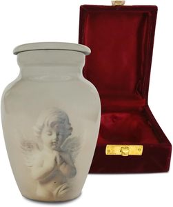 Caja de recuerdo de bendición de Ángel con urna para cenizas humanas, urnas de cremación hechas a mano, entierro de adultos para cenizas, urna de tamaño personalizado - Product Image 1