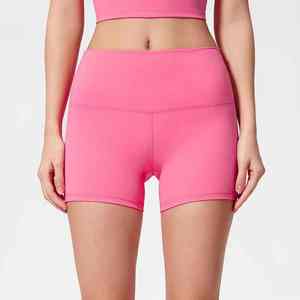 Pantalones cortos de yoga suaves de cintura alta con logotipo personalizado para niñas, mallas deportivas de gimnasio sin costuras con cintura ancha para entrenamiento sin peso - Product Image 6