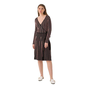 Custom Fashion Office Lady Casual Plus Size Sashes Striped V Neck Knitted Sweater <b>Dress</b> Skirt <b>Women</b> <b>Sexy</b> Club Bodycon Belt - Product Image 1