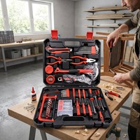 Ensemble d'outils à main professionnels en acier au carbone de 108 pièces avec étui rigide pour la réparation et l'entretien à domicile