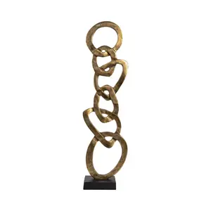 Gold Statuary est une sculpture décorative de Home en métal doré La sculpture moderne polie présente une série - Product Image 3