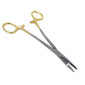 Portaagujas Manual TC Olsen de 5,5 pulgadas con insertos de carburo Tijeras quirúrgicas de acero inoxidable Base de instrumentos quirúrgicos - Product Image 6