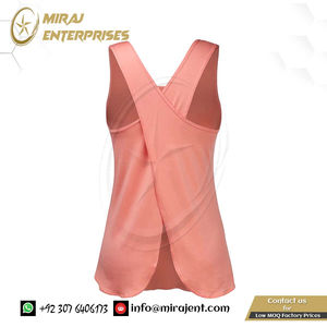 XS sin mangas de secado rápido para mujer Fitness Gym Top transpirable tejido Yoga Chaleco con espalda cruzada estilo de tanque para deportes - Product Image 4