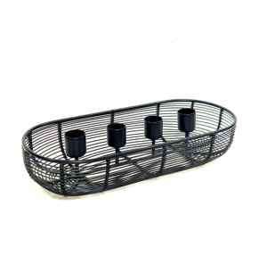 ที่วางเทียนลวดเหล็กรูปทรงแคปซูลทำด้วยมือสำหรับตกแต่งบ้านถาดเทียนทรงสี่เหลี่ยมโค้งมน - Product Image 1