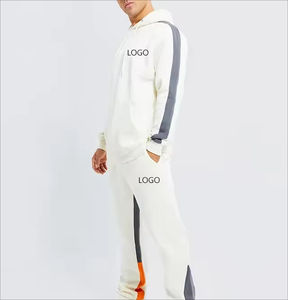 OEM personnalisé hommes Gym Fitness pantalons de survêtement à capuche ensemble bouffée impression couleur bloc Streetwear avec poche latérale pour les pistes d'hiver - Product Image 5