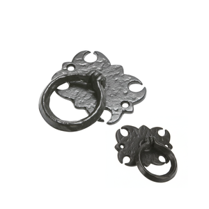 Poignée de porte en fer d'inspiration vintage, revêtement en poudre noire, durable, écologique, pour armoires de cuisine, tiroirs, meubles, quincaillerie, maison - Product Image 1