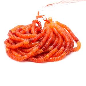Natural Shaded Carnelian Faceted Tire Shape <b>Heishi</b> <b>Beads</b> for Jewelry Making with Stone <b>Beads</b> - Product Image 1