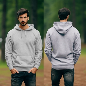 360gsm Premium Casual High Streetwear Pullover Sudadera con capucha Patrón sólido Bolsillo de canguro Etiqueta de cuello personalizada High Plain Dyed Winter - Product Image 4