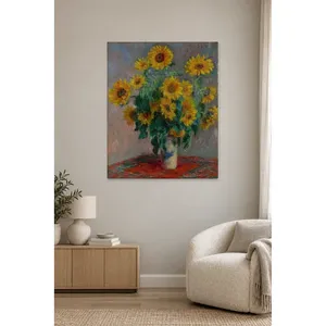 Fida Monet Sunflowers in a Vase <b>Canvas</b> Print - Product Image 2