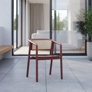 Modern Natural <b>Rattan</b> Dining <b>Chair</b> Solid Wood Frame Terracotta for Home Apartment Warehouse Restaurant Hotel Cafe Farmhouse Use - Product Image 6