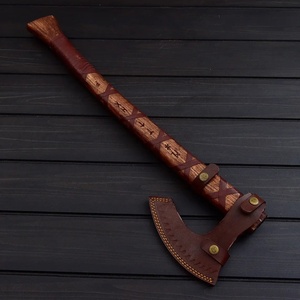 Jexmoo Tomahawk personnalisé en acier D2 de 19,5 pouces avec manche en bois de rose et étui en cuir, cadeau d'extérieur, fait main, qualité industrielle - Product Image 6