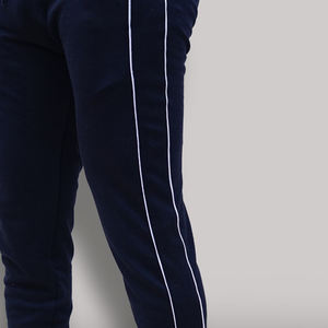 กางเกงทรงสลิมฟิตลำลองสำหรับผู้ชายกางเกงหน้าแบนสีพื้นพร้อมโลโก้เอวกลางไซส์ใหญ่พิเศษ - Product Image 4