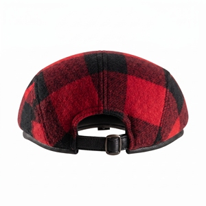 Chapeau en coton à carreaux rouge et noir, unisexe, pour adultes, hiver, décontracté, formel, bonnet de ski, fermeture réglable - Product Image 5