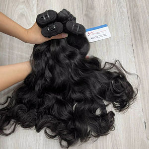 Cabello natural ondulado con trama, color natural, listo para enviar, proveedor de cabello virgen, paquete de cabello virgen, trama de doble capa - Product Image 1