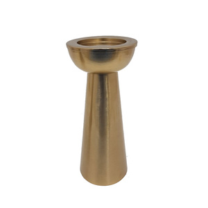 Luxury Gold Finished Metal <b>Pillar</b> Candle Holder New Design for Home Wedding Christmas Tabletop Decor Handmade Candle <b>Pillar</b> - Product Image 1