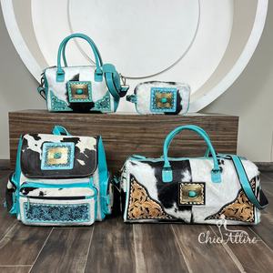 Juego de Bolsas de Viaje de Cuero Vacuno Hechas a Mano con Logotipo OEM Personalizado, Bolsa de Viaje Grande y Pequeña, Bolsa de Aseo y Mochila - Product Image 1