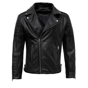Veste en cuir PU décontractée pour hommes d'automne et d'hiver en peau de mouton réversible avec fermeture à glissière coupe-vent grande taille nouveau Design - Product Image 1