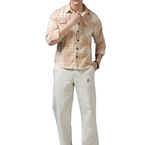 Men <b>Safari</b> Casual <b>Trouser</b> 100% Cotton Canvas Eco-Friendly Lightweight Quick Dry Breathable Plain Dyed Straight Solid Color - Product Image 1