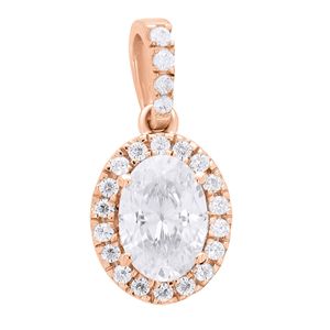 Exclusivo Colgante de Diseñador con Diamantes Redondos y Ovalados para Mujer - Product Image 2
