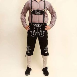 Tenue Lederhosen en daim classique bavaroise unisexe de qualité supérieure avec robe de célébration culturelle Oktoberfest brodée - Product Image 3