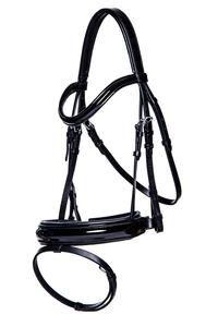 Bride de dressage Comfort Fit avec bandeau de tête rembourré doux en cuir indien véritable - Product Image 3