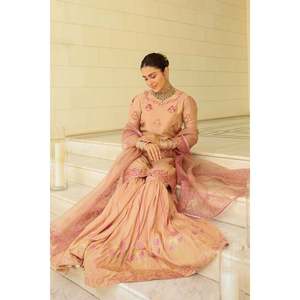 Conjunto de traje para mujer, camisa color topo, pantalones Dupatta - Product Image 4