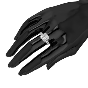 Bague de fiançailles et de mariage en or massif 9 carats pour femme, diamant de laboratoire taille princesse, 1,66 carats, clarté VS, couleur EF, luxe, certifiée IGI - Product Image 3