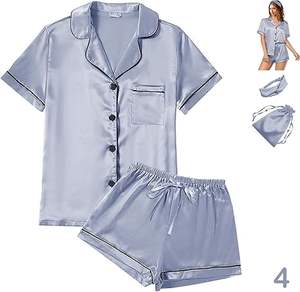 Wholesale Custom Two Pieces Viscose Pajamas Nightwear Night Sleepwear Sets Summer Printing <b>Shorts</b> <b>Pyjamas</b> for Women - Product Image 1