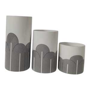 Enameled Black White Custom Artwork Glass Votive <b>Jars</b> Elegant Home Decor Wedding Centerpiece Metal Empty Candle Holders Logo - Product Image 1