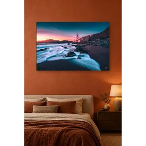 สะพานฟิดา โกลเด้น เกต บริดจ์ ที่ทไวไลท์และร็อคกี้โคสต์ ภาพพิมพ์บนผ้าใบ - Product Image 5