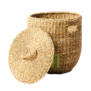 Haute qualité personnalisé grand stockage Rectangle voyage panier à bagages jacinthe d'eau boîtes de rangement bacs Vietnam HNH artisanat - Product Image 6