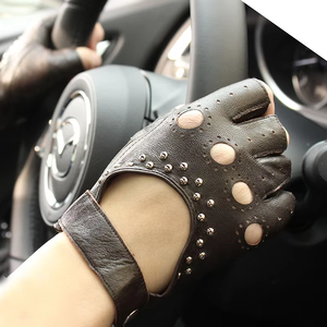 Cuero dedo completo a prueba de viento transpirable pantalla táctil guantes compatibles mujeres invierno deportes al aire libre ciclismo coche conducción gancho - Product Image 5