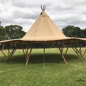 Tenda di lusso moderna Teepee adulti palo di legno eventi all'aperto tenda indiana