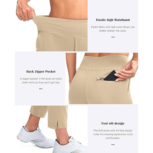 Pantalons de golf à jambe droite pour femmes de haute qualité pantalons courts extensibles pantalons longs de golf anti-rétrécissement bas de golf respirant - Product Image 5